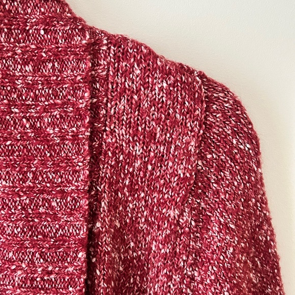 St John's Bay Red White Marled Open Shawl Cardigan - Picture 9 of 16